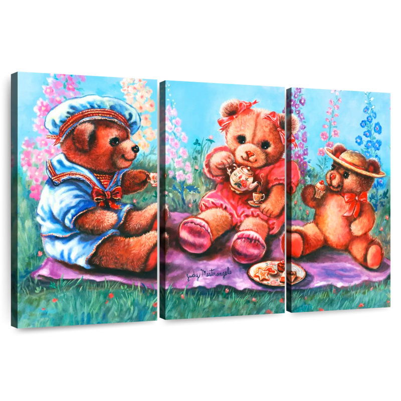 Ours en peluche pique-nique, H 24 po x l 38 po