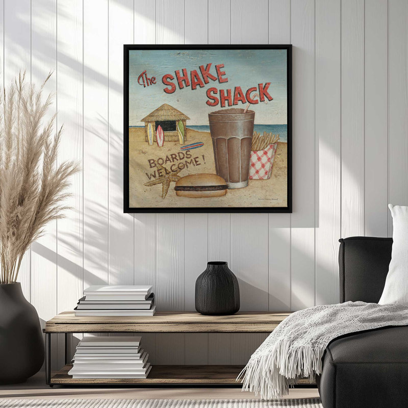 «The Shake Shack» par David Carter Brown, reproduction d'art sur toile, Noir, Cadre flottant, H 12 po x l 12 po