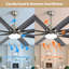 Grand ventilateur de plafond de 66 pouces avec lumière à DEL à intensité variable et 8 pales en ABS avec moteur à courant continu réversible et intelligent pour le salon-52382169