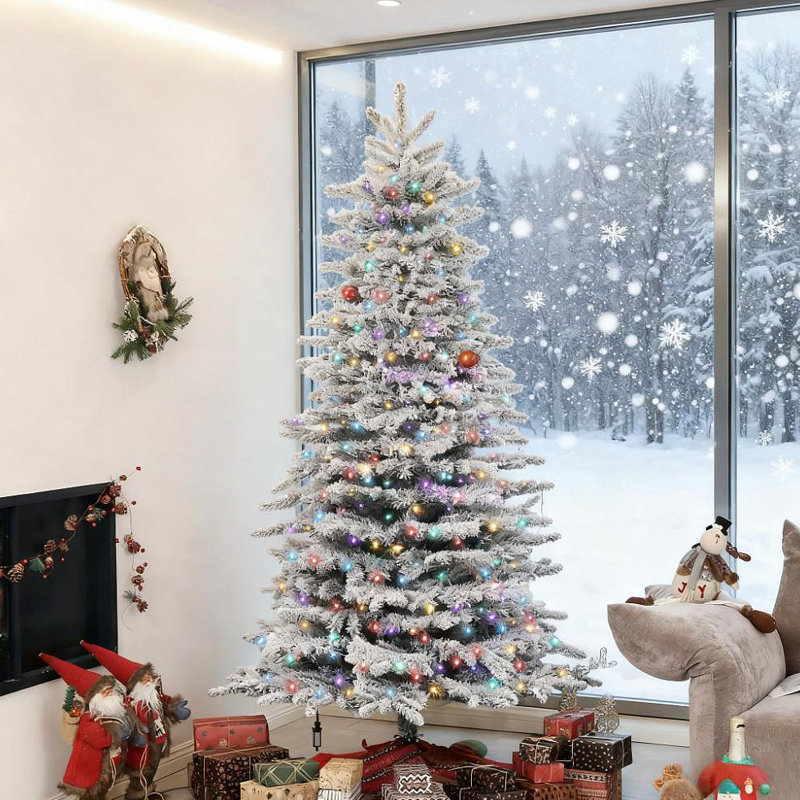 Arbre de Noël artificiel enneigé 6,5 pi