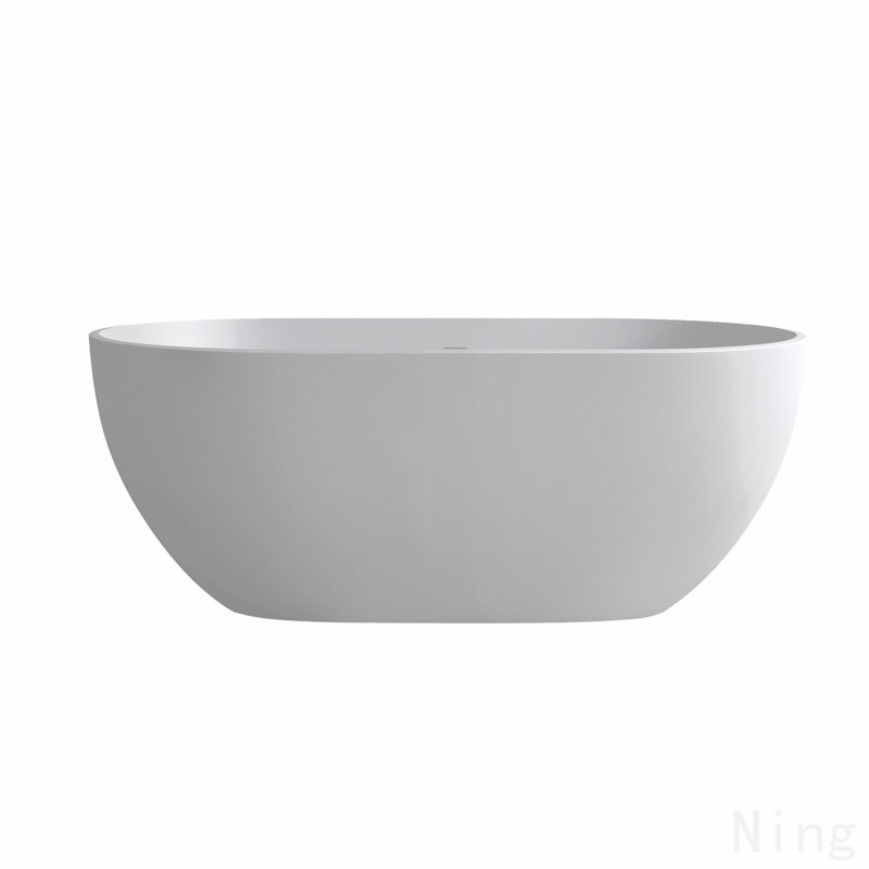 Baignoire de trempage à surface solide de 59 pouces - Baignoire profonde autoportante