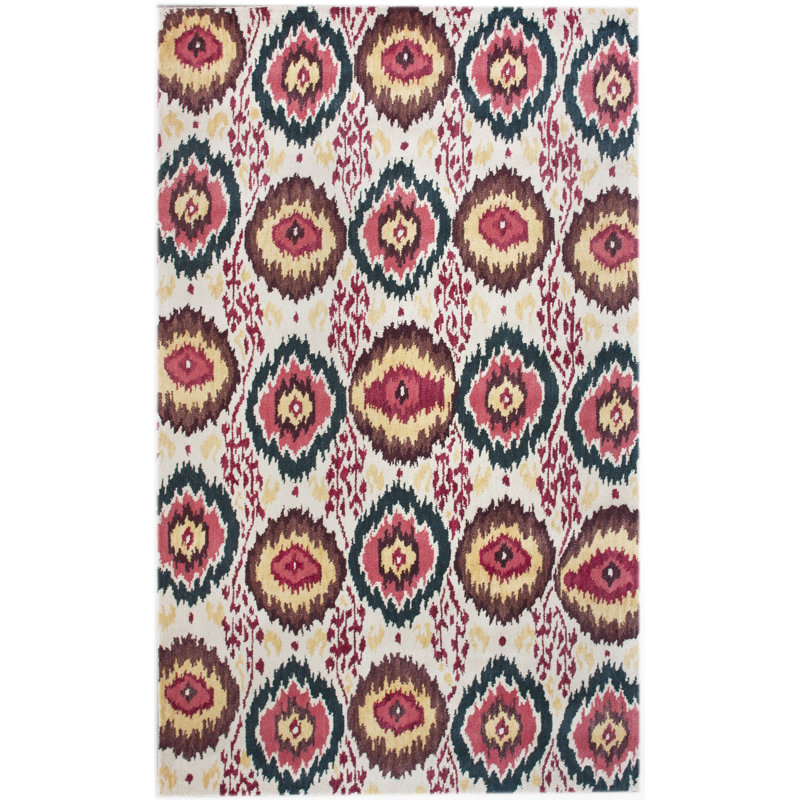 Tapis ivoire Macathurn Shadow Ikat, Rectangle 9 pi 6 po x 7 pi 6 po
