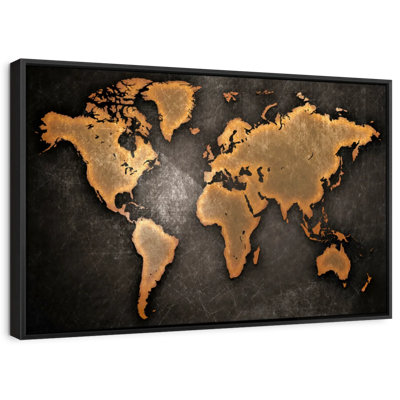 "Art mural carte du monde en cuivre"