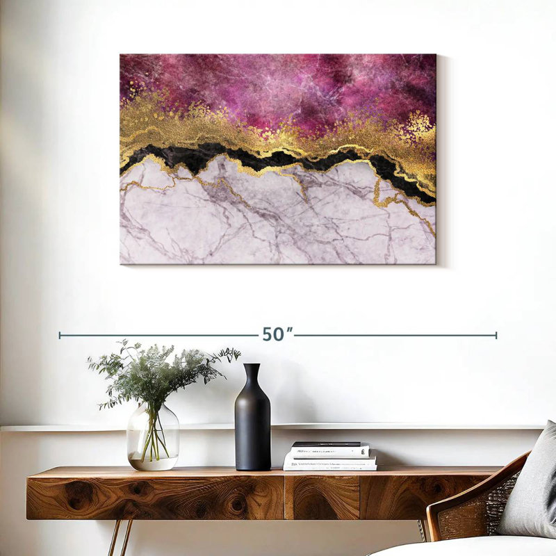 Avery rose et or abstrait