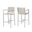 Tabourets 29,50 "avec structure en aluminium antirouille argenté, filet gris, ensemble de 2