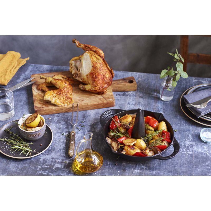 Staub 10.31" Cast Iron Vertical Chicken Roaster, Black Matte