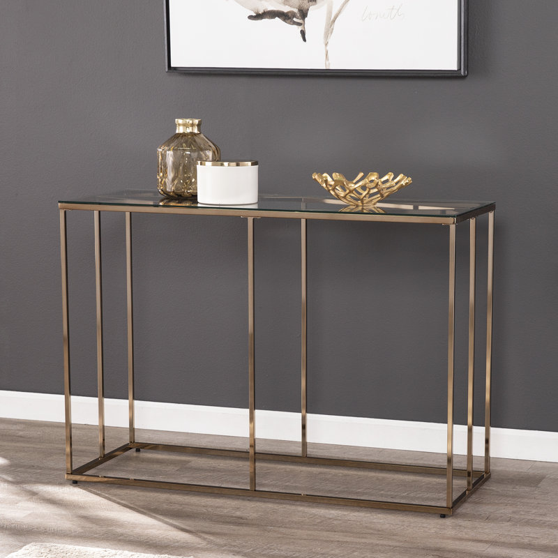 Nicholance 42'' Glass Top Console Table