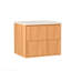 Ensemble de meuble-lavabo flottant 24 po, armoire de salle de bain murale en bois massif avec 2 tiroirs de rangement, lavabo intégré en résine blanche