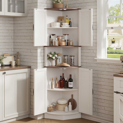 Armoire de coin Farmhouse pour le salon, la cuisine et la salle de lavage