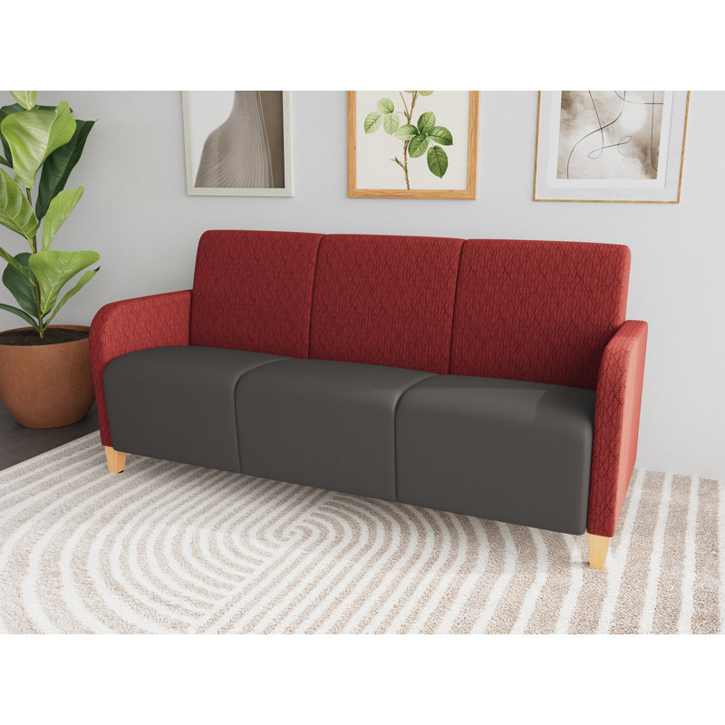 Siena Lounge Reception 3 Seat Sofa, Natural, Patriot Plus Black - Wipe Clean Vinyl