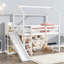 Lit mezzanine simple en bois avec glissade-152689436