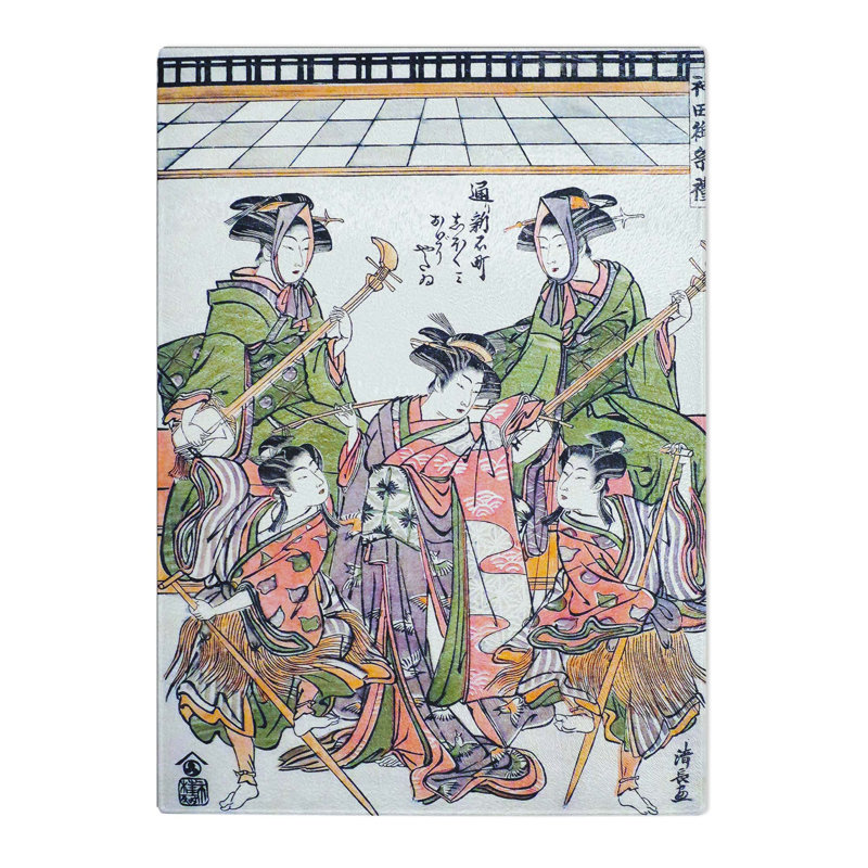 Tempered Glass Representing the Dance by Torii Kiyonaga Chopping Board, 28.5 cm x 39 cm