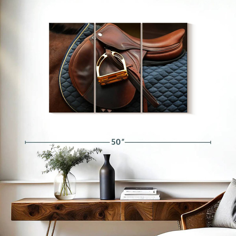 Mehar Brown Leather Saddle, 24" H x 38" W