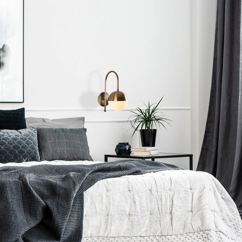 Lampe murale moderne, rétro et blanche, corps en métal, 11,8 po x 9,8 po x 11,8 po | Douille E27, 40 W maximum, indice IP20 | Design scandinave élégant, parfait pour le salon, la chambre à coucher et le couloir, solution d'éclairage élégante