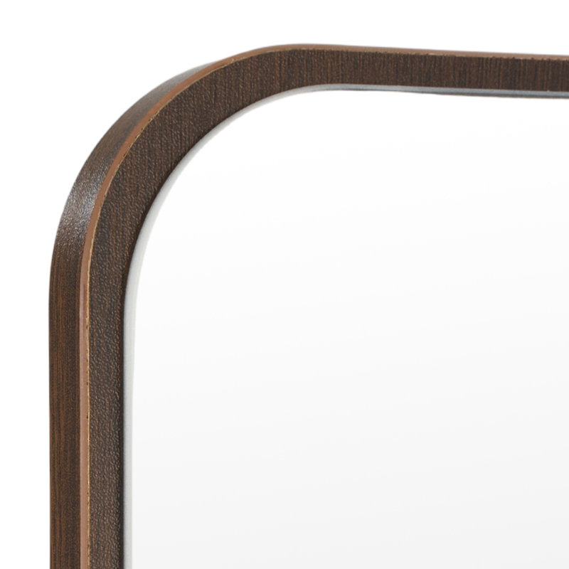 Rectangle Floor Mirror with Shelves, Walnut