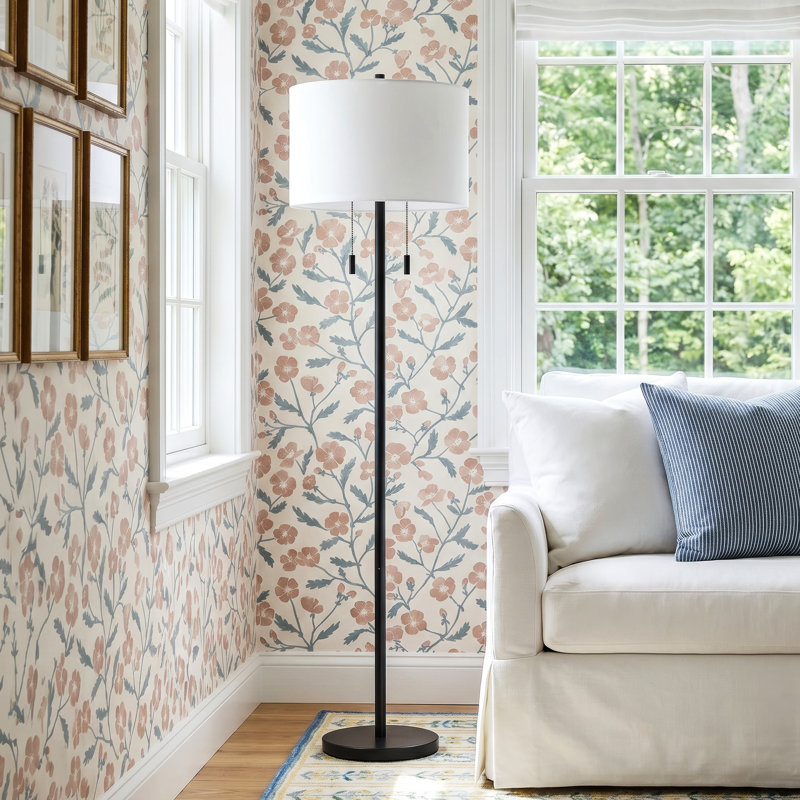 Senn 64'' Traditional Floor Lamp, Matte Black