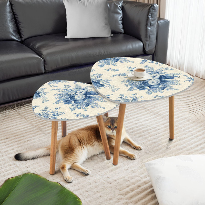 Ensemble de 2 tables basses gigognes Triangle