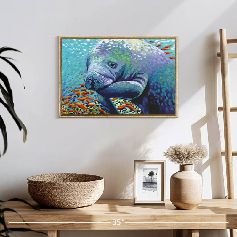 Chérie de mer II, Cadre flottant en bois naturel, 19 po x 13 po