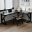 Bureau en coin noir en bois massif en forme de L-1270500015-1270500001