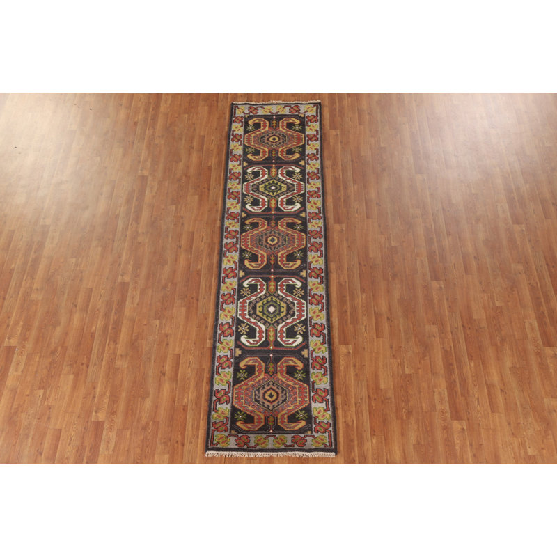 Tapis de couloir indien à motif géométrique 3 x 10