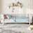 Twin Size White Wooden Platform Bed with Railings - Perfect for Kids (Girls & Boys)-947909861-947909787