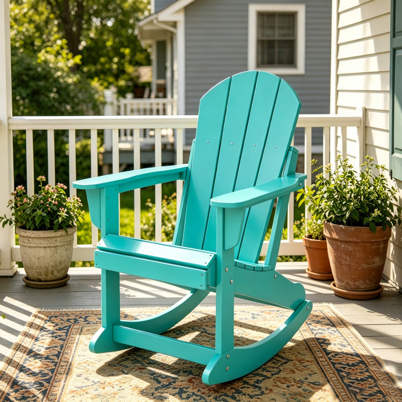 All Weather Adirondack Rocking Chair, Teal