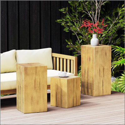 Tables d'appoint empilables de style rétro rétro, table d'appoint à colonne carrée MGO pour le salon, la chambre à coucher et le bureau, polyvalente et durable