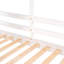 Lit simple au-dessus d'un lit superposé (blanc) - Structure en bois de pin