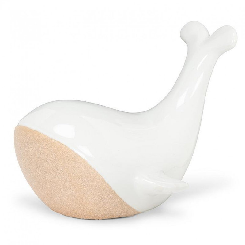 Figurine de baleine blanche brillante, H 5 po x l 4,5 po x P 6,5 po