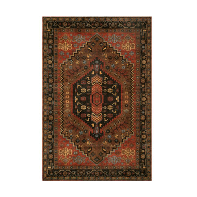 Oriental Performance Boho Low-Pile Non-Shedding Washable Indoor Area Rug, Non-Slip & Stain Resistant, Ideal for Entryway, Kitchen, Bedroom Bedside, Living Room, Laundry Room, Dining Room