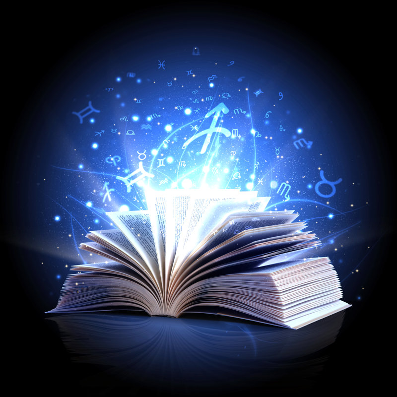 Magic Book With Zodiac Symbols by Efks - Wrapped Canvas Print, 76cm H x 76cm W x 3.8cm D