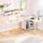 Joro L Shaped Desk with Cabinet 58.3 Inch Reversible Corner Computer Desk or 2 Person Long Table-960696422