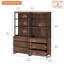 Bibliothèque Aadam moderne de 72 po de hauteur avec 3 tiroirs et tablettes ouvertes, bibliothèque avec bibliothèque et armoire de rangement, bibliothèque autoportante en bois pour le bureau personnel, le salon, -310694754-324202669