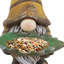 Mangeoire à oiseaux 19 "avec gnome rétro et chapeau pour jardin et pelouse