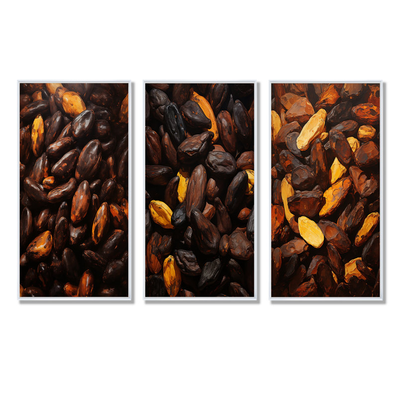 Cacao Roasted Reverie, H 28 po x l 36 po, Cadre flottant blanc