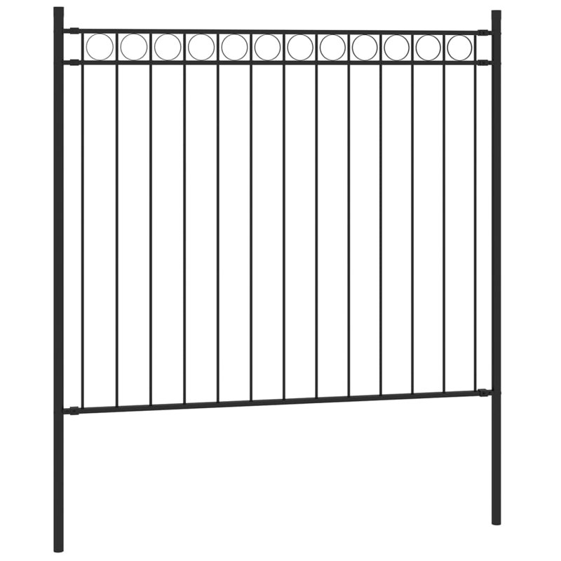 Lodovica 51.18cm H x 66.93cm W Black Metal Fence Panels