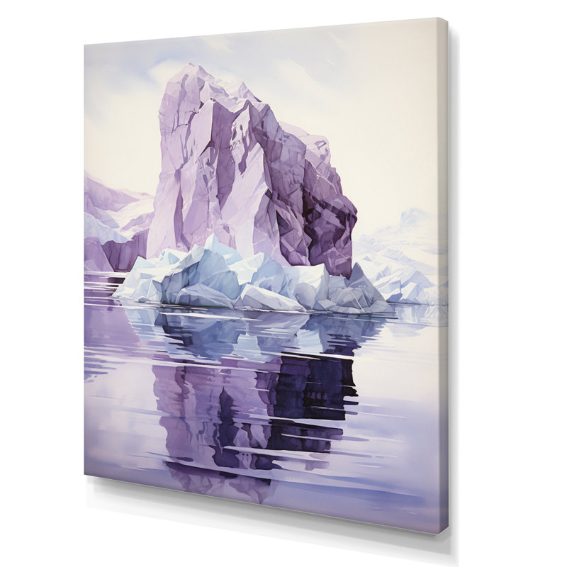 «Iceberg» mauve mystérieux - imprimé, H 20 po x l 12 po x P 1 po, Toile tendue