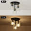 Plafonnier semi-encastré 3 lumières en verre noir
