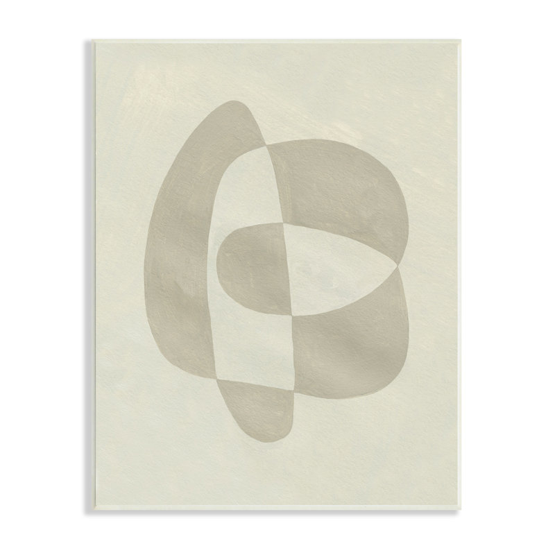 Abstrait rond de forme contrastée beige, arrangement brun clair, estampe numérique encadrée, art texturé par Emma Caroline