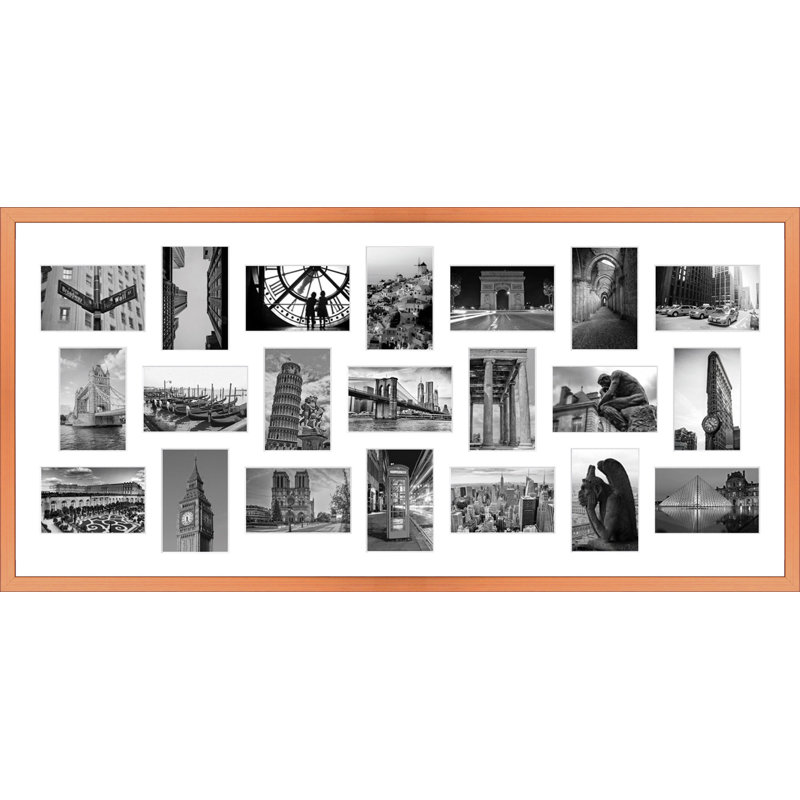 Manosque Wood Picture Frame with Mat, Copper