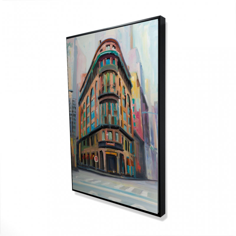 Building architecture in new-york - 24"x36" Framed canvas