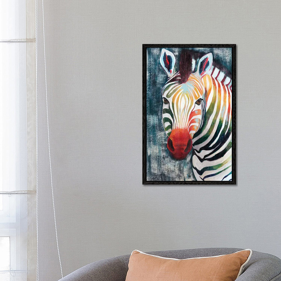 Prisma Zebra II von Grace Popp - Floater Frame Gallery-Wrapped Canvas Giclée on Canvas