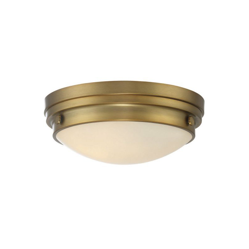Helmsford 2 - Light 13.25" Simple Bowl Flush Mount in Warm Brass, Warm Brass