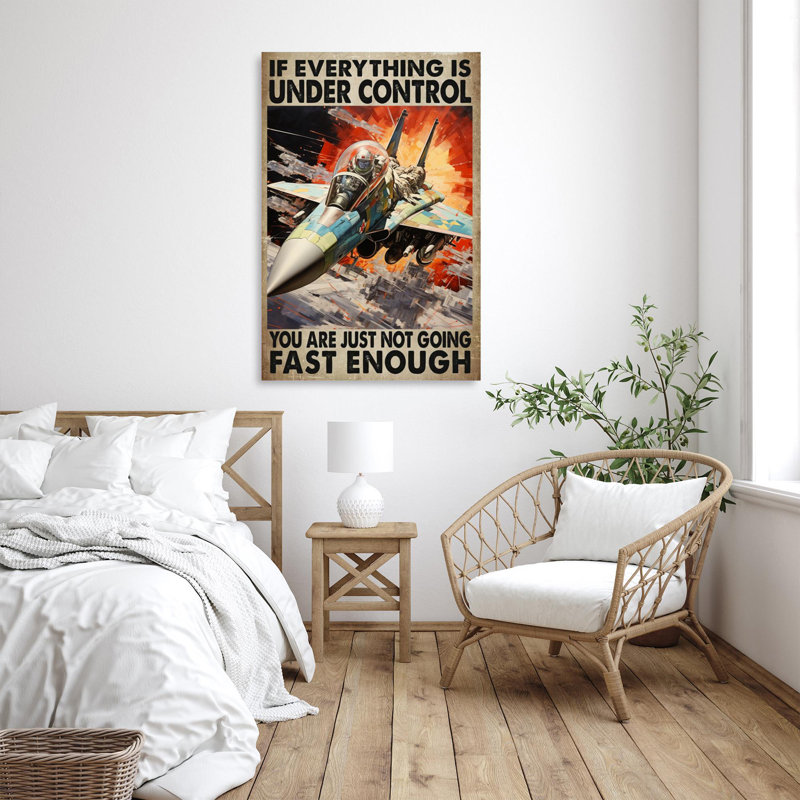 «Flight Plane Fast Enough», reproduction d'art rectangulaire sur toile tendue 1 pièce, H 20 po x l 16 po x P 1,25 po