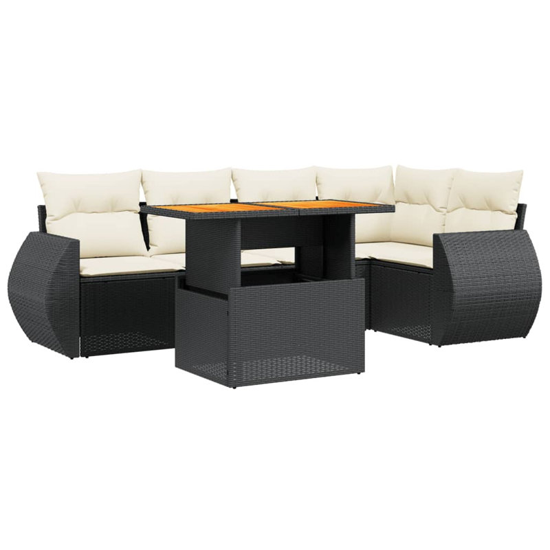 Ensemble de canapé de jardin Vidaxl noir et blanc crème