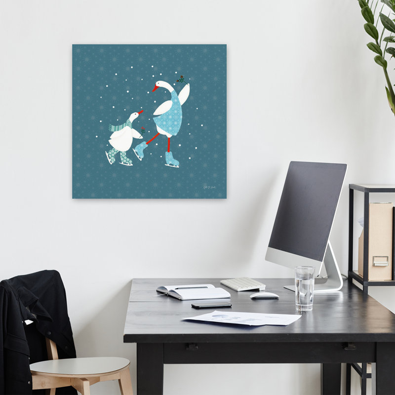 «Ducks In The Snow», art contemporain, H 18 po x l 18 po