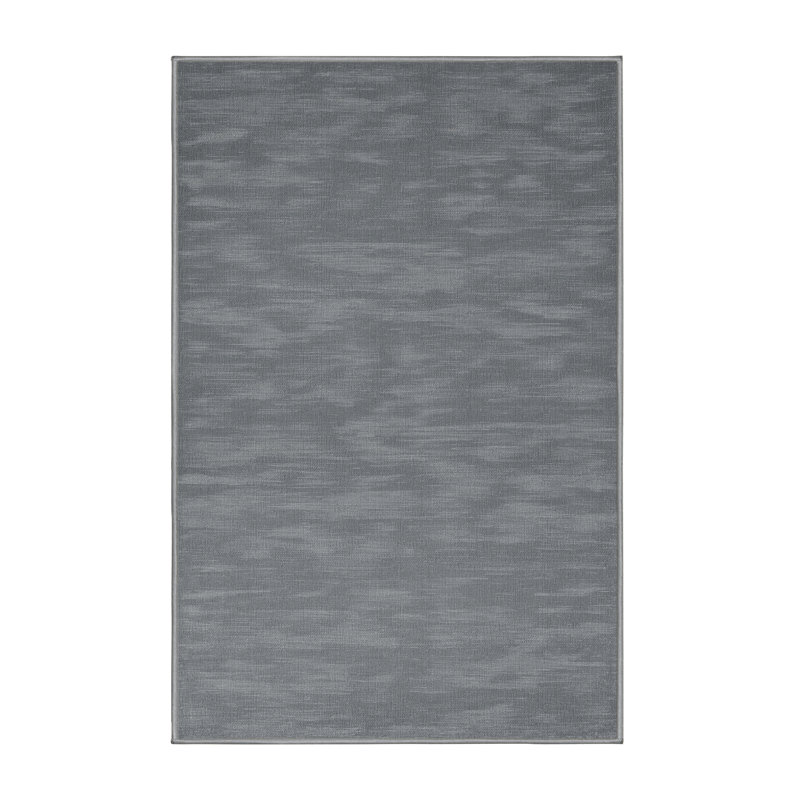 Machine Washable Solid Gray Area Rug, Rectangle 2' x 3'