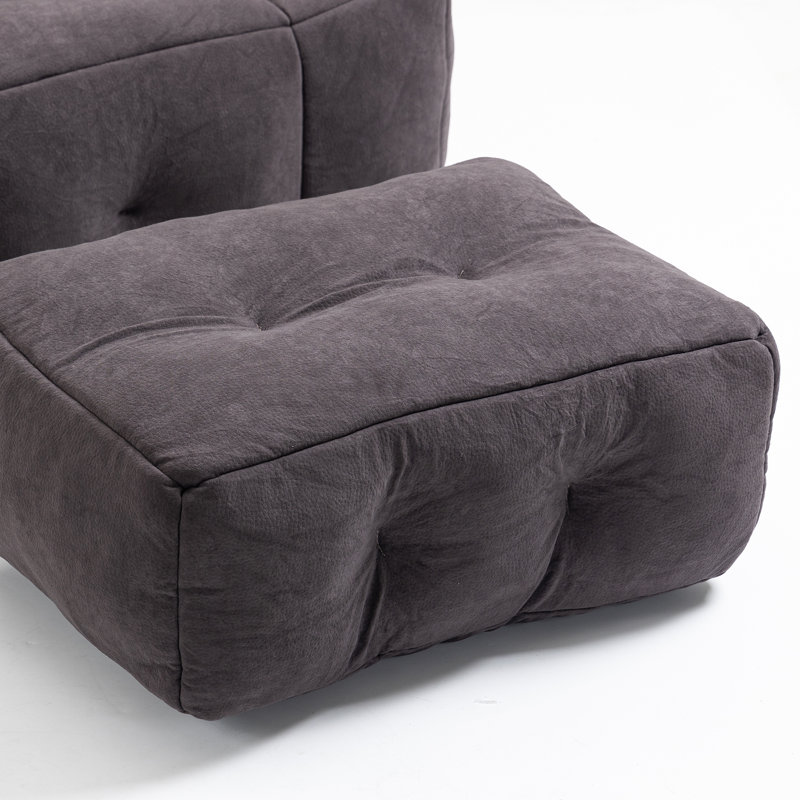 Ultra Soft Memory Foam Sofa, Velvet Modern Bean Bag For Living Room