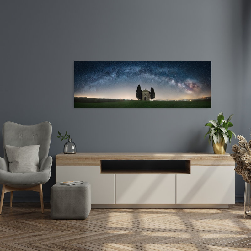 Starry Tuscan Chapel by Alvaro Sanchez - Wrapped Canvas Panoramic Print, 40.64 cm H x 121.92 cm W