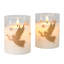 2 bougies en verre DEL à piles avec flamme de mèche 3D, anges - 2 pièces